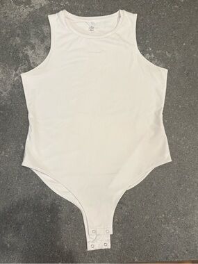 Time and Tru White High Neck Bodysuit.